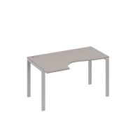 А4 С1 043 МП (Мокко премиум/Серый) Стол эргономичный левый "Классика" на металлокаркасе UNO