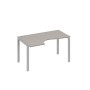 А4 С1 043 МП (Мокко премиум/Серый) Стол эргономичный левый "Классика" на металлокаркасе UNO