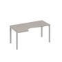 А4 С1 045 МП (Мокко премиум/Серый) Стол эргономичный левый "Классика" на металлокаркасе UNO