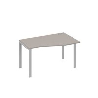 А4 С1 064 МП (Мокко премиум/Серый) Стол эргономичный правый "Техно" на металлокаркасе UNO