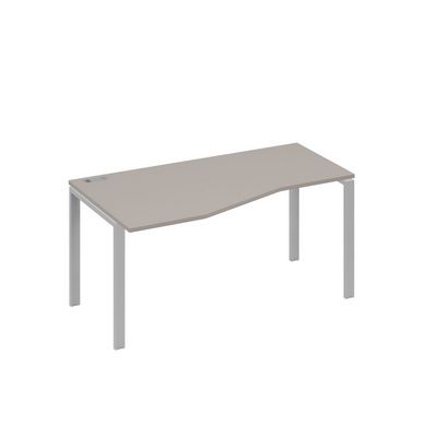 А4 С1 065 МП (Мокко премиум/Серый) Стол эргономичный левый "Техно" на металлокаркасе UNO