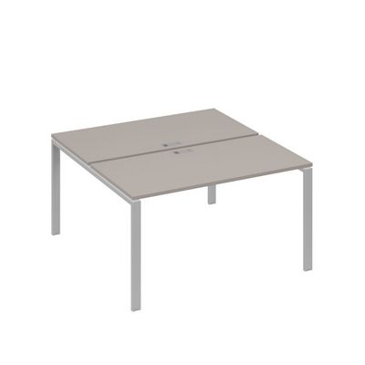 А4 С1 174 МП (Мокко премиум/Серый) Рабочая станция на каркасе UNO столы 2х140
