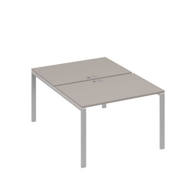 А4 С1 176 МП (Мокко премиум/Серый) Рабочая станция на каркасе UNO столы 2х120