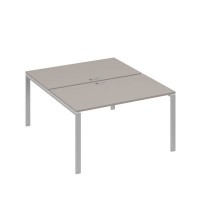 А4 С1 177 МП (Мокко премиум/Серый) Рабочая станция на каркасе UNO столы 2х140