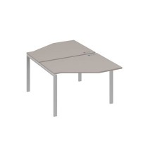 А4 С1 186 МП (Мокко премиум/Серый) Рабочая станция опоры UNO со столами Техно 2х120