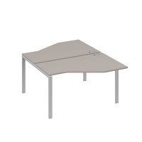 А4 С1 187 МП (Мокко премиум/Серый) Рабочая станция опоры UNO со столами Техно 2х140