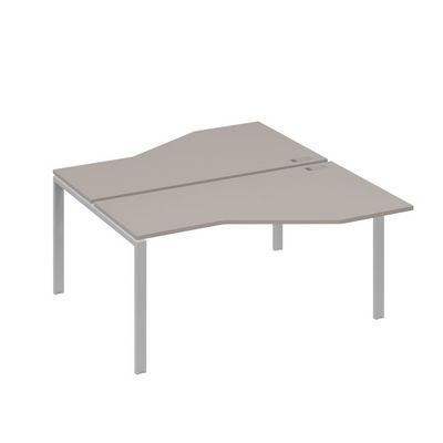 А4 С1 188 МП (Мокко премиум/Серый) Рабочая станция опоры UNO со столами Техно 2х160