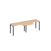 А4 А1 031-2 НД (Натуральный дуб/Антрацит) Рабочая станция UNO 2х120 столы Классика эргономичные