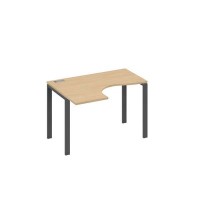 А4 А1 031 НД (Натуральный дуб/Антрацит) Стол эргономичный левый "Классика" на металлокаркасе UNO