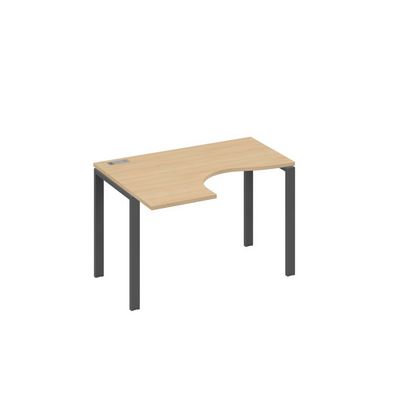 А4 А1 031 НД (Натуральный дуб/Антрацит) Стол эргономичный левый "Классика" на металлокаркасе UNO