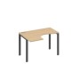 А4 А1 031 НД (Натуральный дуб/Антрацит) Стол эргономичный левый "Классика" на металлокаркасе UNO