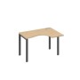 А4 А1 032 НД (Натуральный дуб/Антрацит) Стол эргономичный правый "Классика" на металлокаркасе UNO