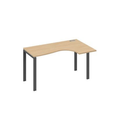 А4 А1 034 НД (Натуральный дуб/Антрацит) Стол эргономичный правый "Классика" на металлокаркасе UNO