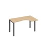 А4 А1 034 НД (Натуральный дуб/Антрацит) Стол эргономичный правый "Классика" на металлокаркасе UNO