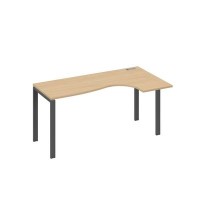 А4 А1 036 НД (Натуральный дуб/Антрацит) Стол эргономичный правый "Классика" на металлокаркасе UNO