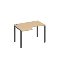 А4 А1 041 НД (Натуральный дуб/Антрацит) Стол эргономичный левый "Классика" на металлокаркасе UNO