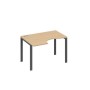 А4 А1 041 НД (Натуральный дуб/Антрацит) Стол эргономичный левый "Классика" на металлокаркасе UNO