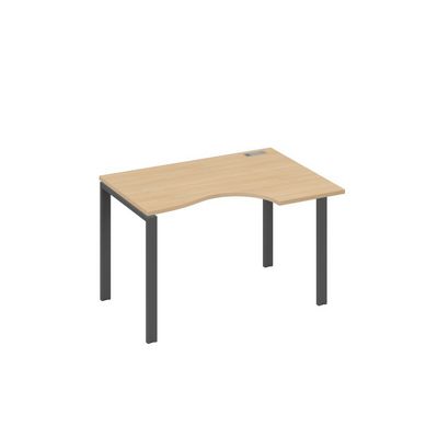 А4 А1 042 НД (Натуральный дуб/Антрацит) Стол эргономичный правый "Классика" на металлокаркасе UNO