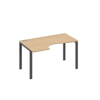 А4 А1 043 НД (Натуральный дуб/Антрацит) Стол эргономичный левый "Классика" на металлокаркасе UNO