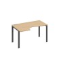 А4 А1 043 НД (Натуральный дуб/Антрацит) Стол эргономичный левый "Классика" на металлокаркасе UNO