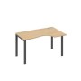 А4 А1 044 НД (Натуральный дуб/Антрацит) Стол эргономичный правый "Классика" на металлокаркасе UNO