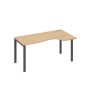 А4 А1 046 НД (Натуральный дуб/Антрацит) Стол эргономичный правый "Классика" на металлокаркасе UNO