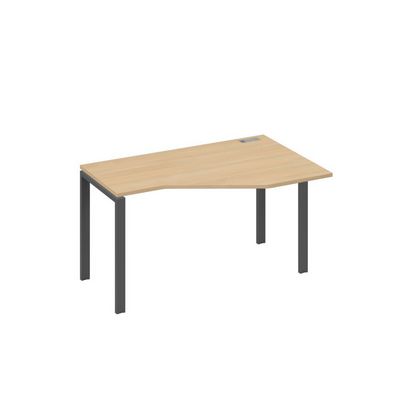 А4 А1 054 НД (Натуральный дуб/Антрацит) Стол эргономичный правый "Техно" на металлокаркасе UNO
