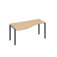 А4 А1 055 НД (Натуральный дуб/Антрацит) Стол эргономичный левый "Техно" на металлокаркасе UNO