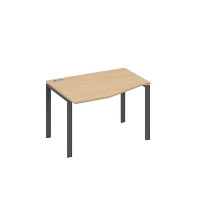 А4 А1 061 НД (Натуральный дуб/Антрацит) Стол эргономичный левый "Техно" на металлокаркасе UNO