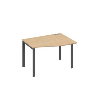 А4 А1 062 НД (Натуральный дуб/Антрацит) Стол эргономичный правый "Техно" на металлокаркасе UNO
