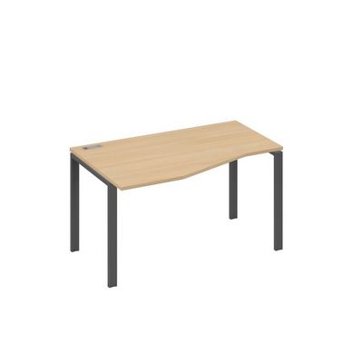 А4 А1 063 НД (Натуральный дуб/Антрацит) Стол эргономичный левый "Техно" на металлокаркасе UNO
