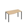 А4 А1 063 НД (Натуральный дуб/Антрацит) Стол эргономичный левый "Техно" на металлокаркасе UNO