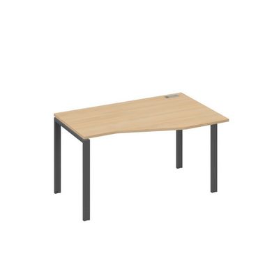А4 А1 064 НД (Натуральный дуб/Антрацит) Стол эргономичный правый "Техно" на металлокаркасе UNO