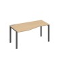 А4 А1 065 НД (Натуральный дуб/Антрацит) Стол эргономичный левый "Техно" на металлокаркасе UNO