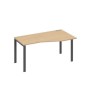 А4 А1 066 НД (Натуральный дуб/Антрацит) Стол эргономичный правый "Техно" на металлокаркасе UNO