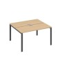А4 А1 171 НД (Натуральный дуб/Антрацит) Рабочая станция на каркасе UNO столы 2х140