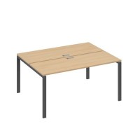 А4 А1 172 НД (Натуральный дуб/Антрацит) Рабочая станция на каркасе UNO столы 2х160