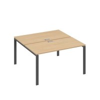А4 А1 174 НД (Натуральный дуб/Антрацит) Рабочая станция на каркасе UNO столы 2х140