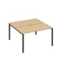 А4 А1 174 НД (Натуральный дуб/Антрацит) Рабочая станция на каркасе UNO столы 2х140