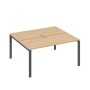 А4 А1 175 НД (Натуральный дуб/Антрацит) Рабочая станция на каркасе UNO столы 2х160