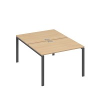 А4 А1 176 НД (Натуральный дуб/Антрацит) Рабочая станция на каркасе UNO столы 2х120