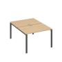 А4 А1 176 НД (Натуральный дуб/Антрацит) Рабочая станция на каркасе UNO столы 2х120
