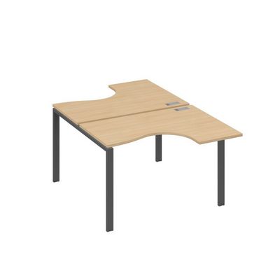 А4 А1 180 НД (Натуральный дуб/Антрацит) Рабочая станция опоры UNO столы 2х120 Классика