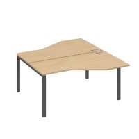 А4 А1 188 НД (Натуральный дуб/Антрацит) Рабочая станция опоры UNO со столами Техно 2х160