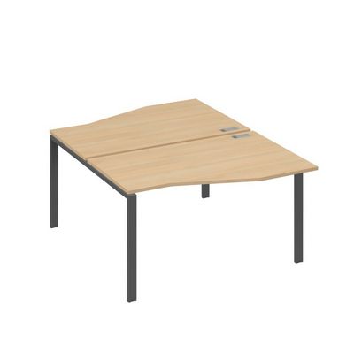 А4 А1 190 НД (Натуральный дуб/Антрацит) Рабочая станция каркас UNO столы 2х140 Техно