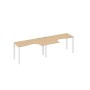 А4 Б1 033-2 НД (Натуральный дуб/Белый) Рабочая станция UNO 2х140 столы Классика эргономичные