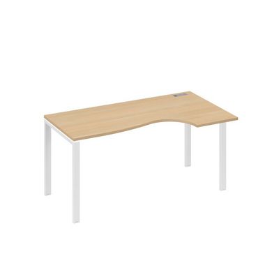А4 Б1 046 НД (Натуральный дуб/Белый) Стол эргономичный правый "Классика" на металлокаркасе UNO