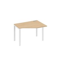 А4 Б1 052 НД (Натуральный дуб/Белый) Стол эргономичный правый "Техно" на металлокаркасе UNO