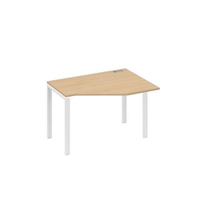 А4 Б1 052 НД (Натуральный дуб/Белый) Стол эргономичный правый "Техно" на металлокаркасе UNO