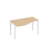 А4 Б1 053 НД (Натуральный дуб/Белый) Стол эргономичный левый "Техно" на металлокаркасе UNO